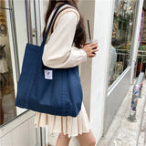New Retro Women's Shoulder Bag Simple Solid Color Small Fresh Canvas Bag Literary Women's Buckle Tote Bag Large Capacity