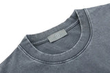 West Letter Foam Oversize Washed Cotton Tshirt Mens Short Sleeve Loose Casual Summer T Shirt High Street O Neck Couple
