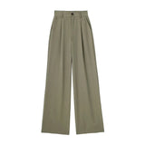 And Autumn 2025 New Women's Front Folded High-Waisted Trousers Casual Trousers Women