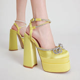 High Heels Wedding Shoes Women New Summer Sexy Sandals Women's Party Bow-knot Nightclub Banquet Shoes Platform Woman