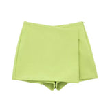 Shorts Skirts for Women, High Waist, Side Zipper, Female Skort, Chic Fashion-Outfit