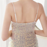 Formal Sequins Strap Slit Mermaid Evening