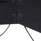 Kliou Breast Wrap Sexy Hot Bandage Top Women Sleeveless Backless Solid Fashion Party Clubwear Bodycon Cropped Tank