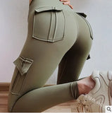 Fashion Solid Color Legging Sexy Small Foot Trousers Women's High Waist Fitness