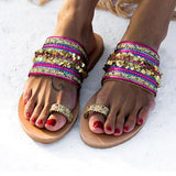 Artisanal Sandals Flip-Flops Handmade Greek Style Boho Flip Flop Sandals Streetwear Fashion Shoes Women Chaussures