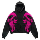 Woherb street ins high street trend print hooded sweater men and women new Harajuku punk loose casual couple coat long sleeves 1127-1-Outfit