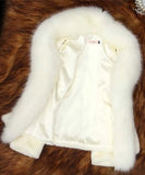 Winter Fake Fur Collar Long Sleeve Slim