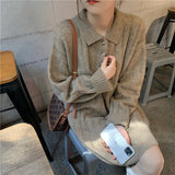 Woherb And Winter Long Sweater Dress Women With 2024 New Lazy Wind Bottom With Knit Skirt Women-Outfit
