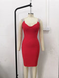 Quality Black Pink Tassel Sleeve Slip Rayon Bandage Dress Elegant Cocktail Party