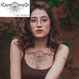 Temporary Tattoo Sticker Totem Flower Arrow Color Sexy Chest Back Fake Tatoo Waterproof Flash Tatto Body Art for Woman