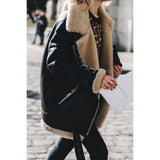 Women's Locomotive Deer-Skin Cashmeat Wool Coat Women's Cotton