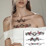 Temporary Tattoo Stickers Sexy Rose Heart-shaped Wreath Fake Tatto Waterproof Tatoo Back Leg Arm Belly Big Size for Women