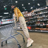 Quality Spring Cargo Pants Ins Popular Slim Casual Elastic Waist Female
