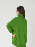 Winter Women Turtleneck Sweater Solid Thick Warm Pullover Top Oversized Casual Loose Knitted Jumper Female Soft