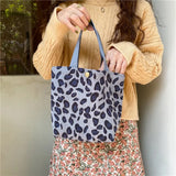 Literary Corduroy Women's Bag 2022 New Trend Daisy Print Handbags Lunch Box Casual Buckle Small Square Bag Small Shopping