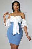Sexy Contrast Color Bodycon