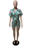 hirigin Flower Print Women Two Pieces Set Summer Vacation Shorts Sleeve Shirt and Shorts Outfits Holiday Beach