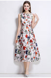 Tea Break Print Slings With Open Shoulder Dress Female Summer Sexy Hot Girl Holiday Beautiful