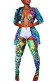 Print Sexy 2 Piece Blazer