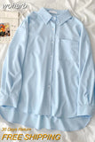 Spring Summer 2023 Women Fashion Tunic Chemise Oversize Femme Macaron Shirt for Women Office Blouse Korean Style Women-Outfit