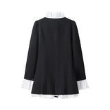 And Autumn Long Sleeve Splicing Solid Color Button A Word Fake Two-Piece Shirt Skirt New
