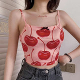 Harajuku Fashion Crop Top Camis Women Japanese Girl Chic Soft Sister Cute Bear ide Outside Wears Thin Short Camisole
