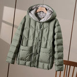 2022 New Winter Hooded Light Puffer Jacket Women Solid Color Versatile Portable Parka 90 White Duck Down Short Warm