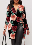 Elegant Printed Zipper Up Full Sleeve Slit Long