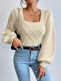 And Winter New Solid Color Square Sweater Women's Top Fashion Pure Color