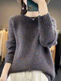 And Winter Women's Beads Knitwear 2025 New High-End Feel Super-Good-Looking Retro Lazy Wind Wearing Purple