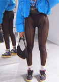 Sexy Black See Through Mesh Patch Slim Fit