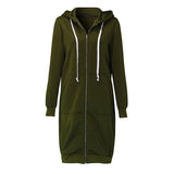 Women's Long Hoodies Casual Pockets Zipper Sweatshirt Plus Size Long Sleeve Female Hooded Jacket Outerwear Sudadera