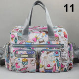 Handbag Vintage Flower Printed Waterproof Nylon Shoulder Messenger Bag Large Capacity Tote Bag Casual Picnic Travel