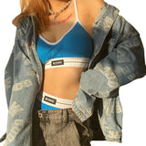 Woherb Autumn And Winter New Women's Color Crop Fashion Sling Vest Shorts Two Sets Of Women-Outfit