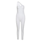 Kliou Flocking Mesh Jumpsuit Inclined Shoulder Leopard Style Patchwork One Piece Clothing Sexy Midnight Clubwear Female