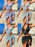 2024 New Bright Two-Piece Set Hollow One-Piece Swimsuit Bikini
