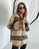 New Casual Long-Sleeved Open Shirt Plaid Shirt For