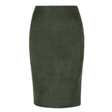 Woherb Skirt Solid Color Split Deer Skin Velvet Skirt High Purse Hip Thin Versatile Skirt-Outfit