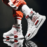 High Top Fashion Leather Sneakers Trend Hot Sale Comfortable Man Casual Shoes Outdoor Non-slip Breathable Men