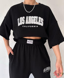 New Women's Casual Casual Commuting Print Short-Sleeved Trousers Two