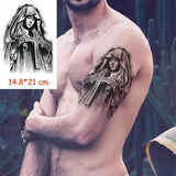 Waterproof Temporary Tattoo Sticker Pirate Ship Skull Flag Tatoo Water Transfer Fake Tatoo Flash Tatto Woman Man Kid 14.8*21