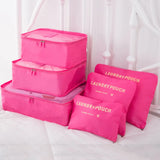 6 PCS Travel Storage Bag Set for Clothes Tidy Organizer Wardrobe Suitcase Pouch Travel Organizer Bag Case Shoes Packing Cube