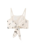 2023 Women Summer Camis Tank Tops Fashion Sweet Floral Embroidery Bandage Female Elegant Street Short Top Clothing-Outfit
