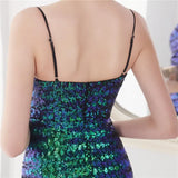 Formal Sequins Strap Slit Mermaid Evening