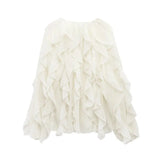Spring 2025 New Long Fashion Loose Design Niche Laminated Shirt Top