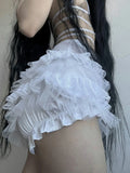 Desire Dark Gothic Wind Wood Ear Lace Splicing Sexy Hottie Low-Rise Slimming Cake Thin Shorts Hot
