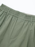 2023 Women Summer Shorts Casual Solid Poplin Elastic waist Pockets Female Elegant Street Short Clothing-Outfit