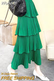 Spring Summer Women Fashion Layered High-waisted Skirts Casual Solid Color Cake Skirt QT1683-Outfit