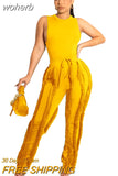 Two Piece Set Womens Outfits Sexy O Neck Tank Top + Drawstring Pants Skinny Tracksuit Women Casual Streetwear Club Suits-Outfit