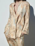 2023 Women Summer 2 pieces sets Fashion Tie Dye Blouses Shirts Tops and Straight Pants Female Elegant Suits Clothing-Outfit